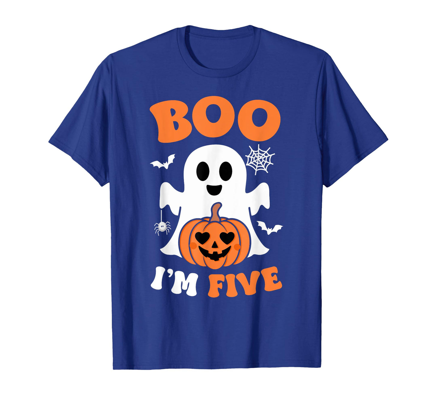 Ghost Boo I'm Five Year 5th Birthday Boys Halloween Groovy T-Shirt