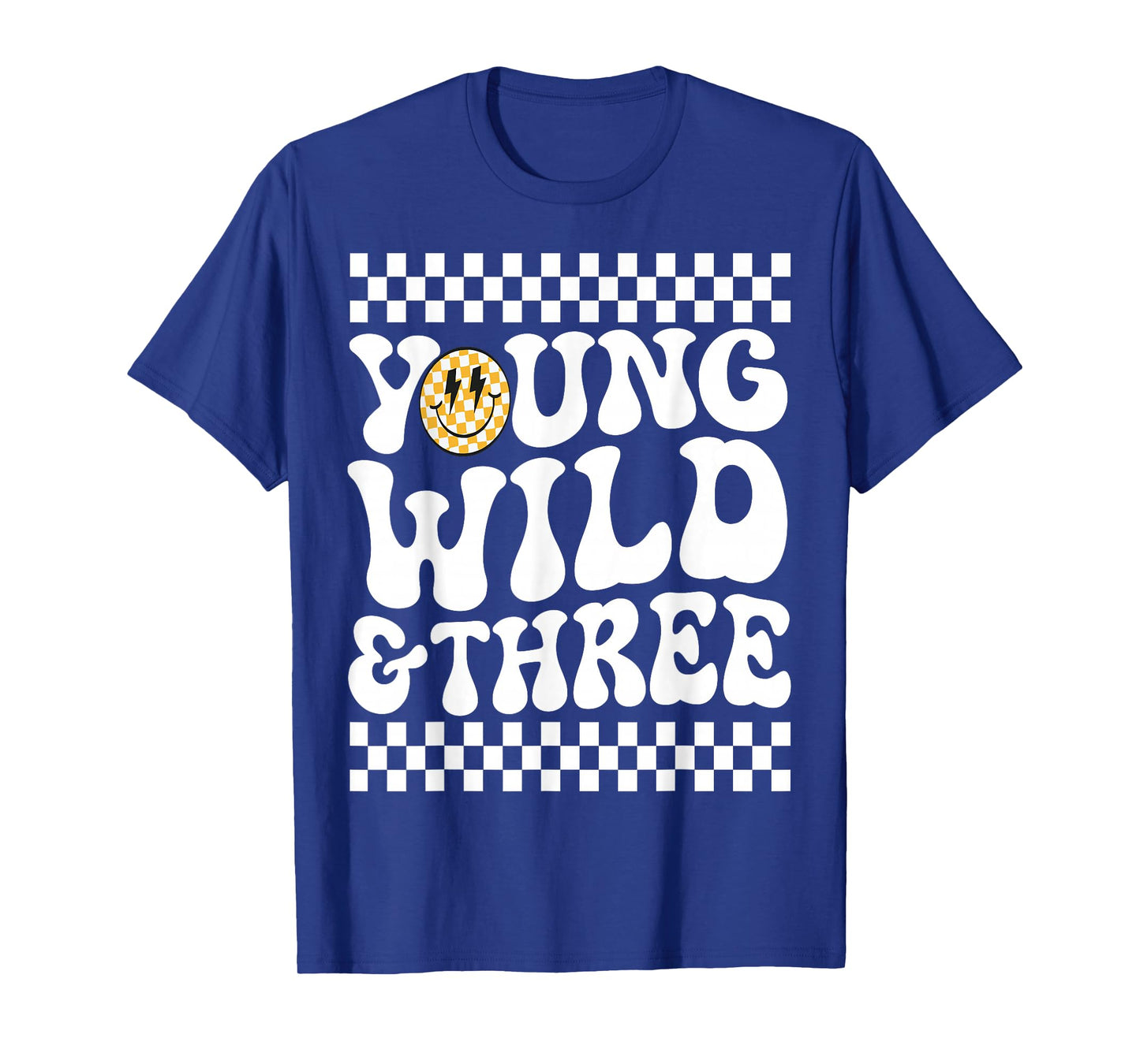 Kids Young Wild and Three 3rd Birthday Boy Happy Dude T-Shirt