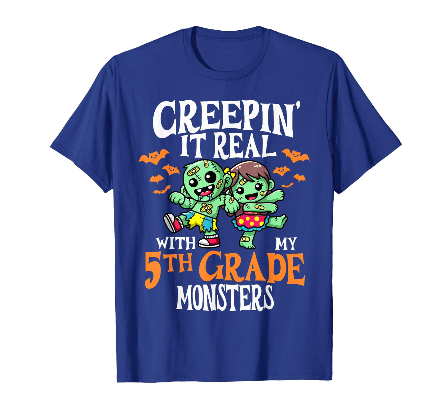 Creepin It Real Monster School 5th Grade Teacher Halloween T-Shirt