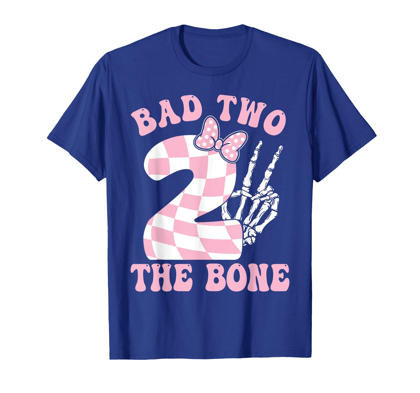 Bad Two The Bone Pink Bow 2nd Birthday Girl Decorations T-Shirt