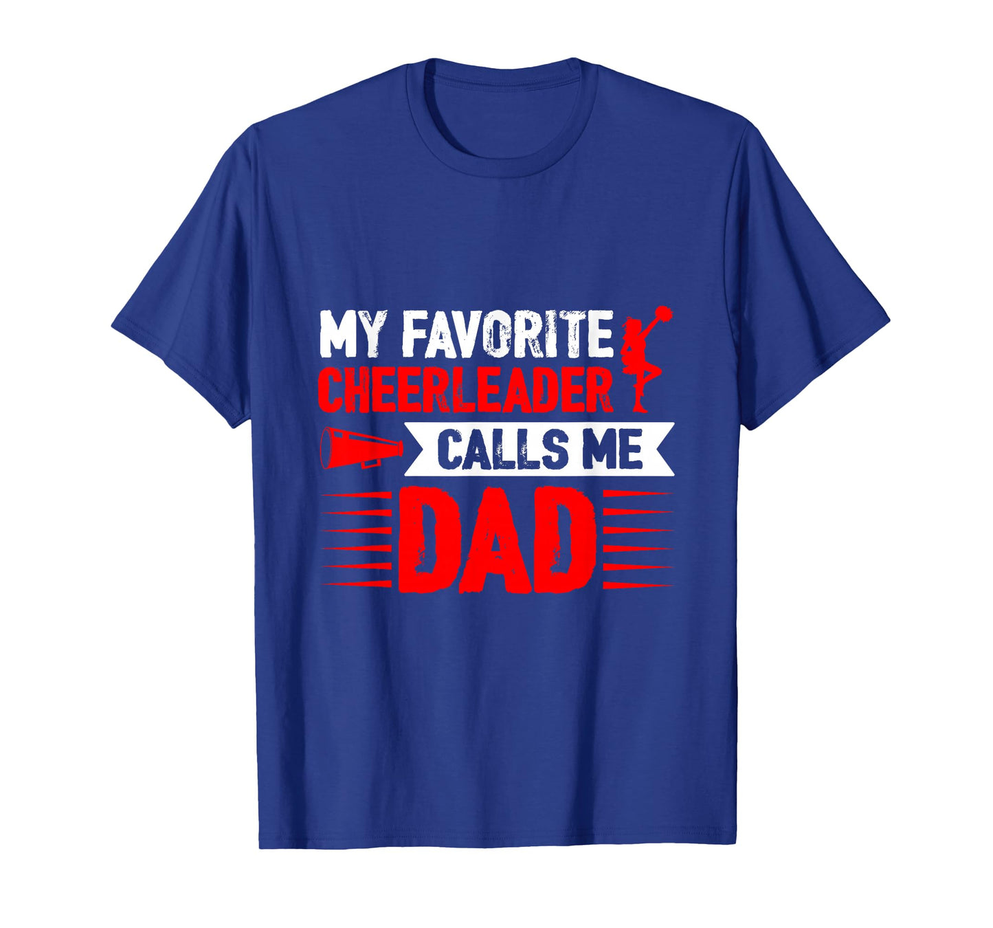 Red Cheer Dad Family Father Cheerleader Squad T-Shirt