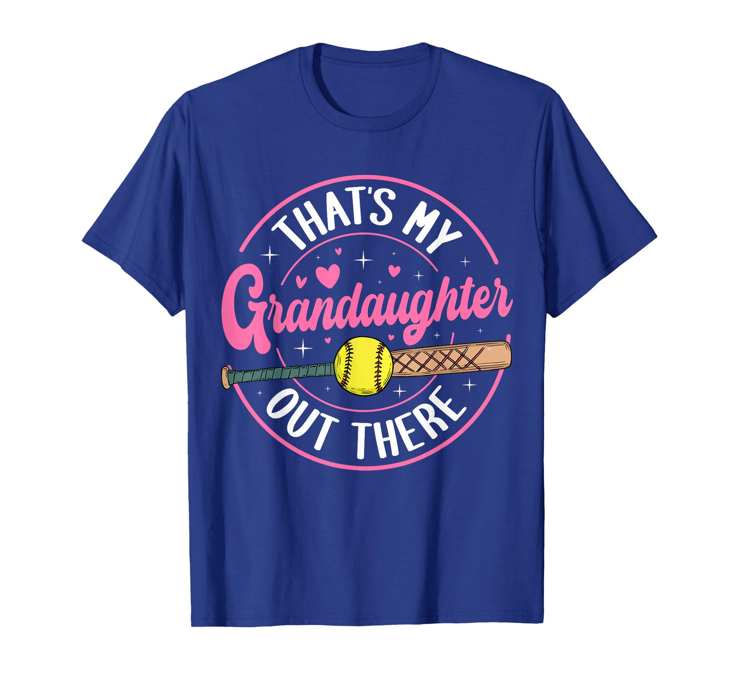 Proud Softball Grandma Cute Granddaughter Support Design T-Shirt