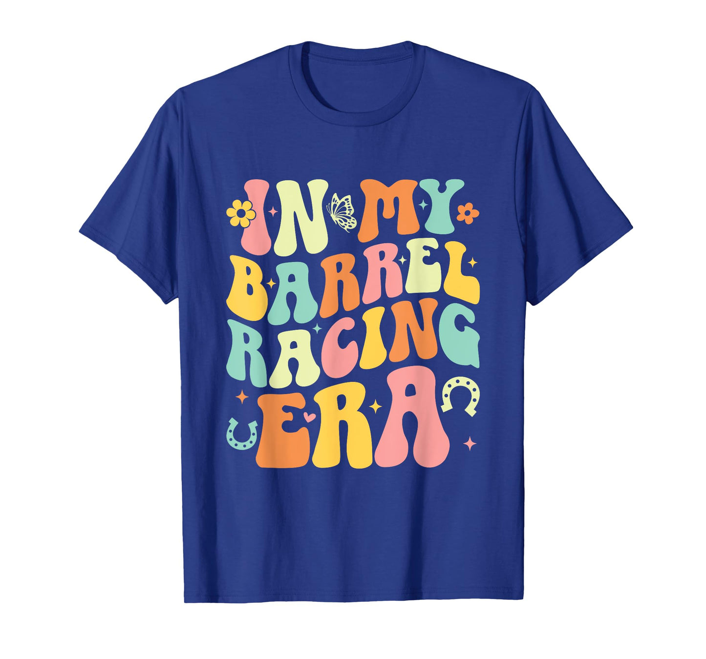 In My Barrel Racing Era Groovy Retro Cowgirl Barrel Racer T-Shirt