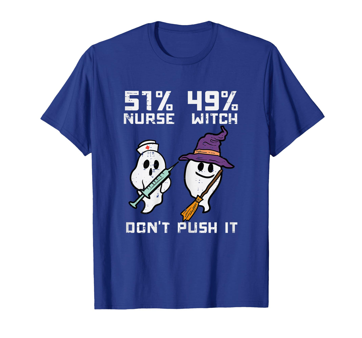 Halloween 51 Percent Nurse Witch Fun Costume Scrub Top Women T-Shirt