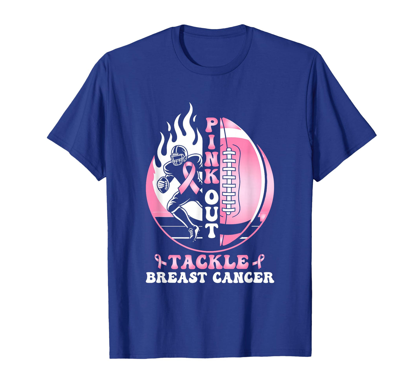 Pink Out Football Tackle Breast Cancer Awareness T-Shirt