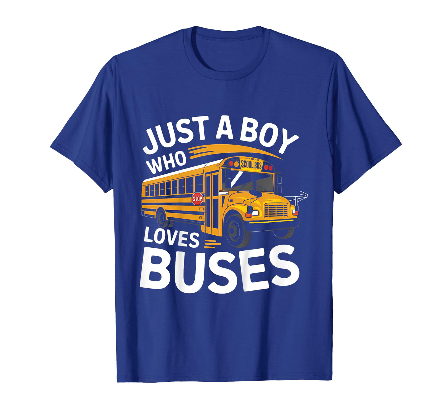 Kids School Bus Costume Just a Boy who loves Buses T-Shirt