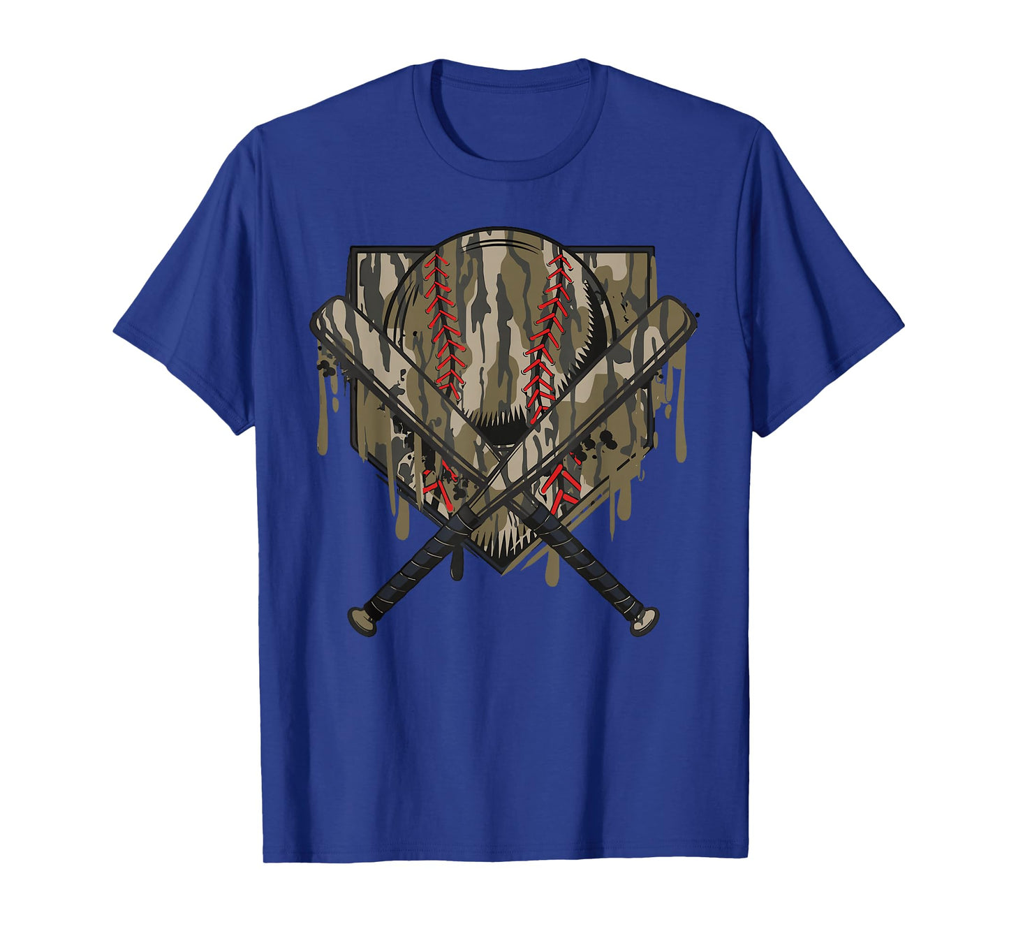 Baseball Drip for Boys Ice Cream Drip Old Camo Baseball Boys T-Shirt