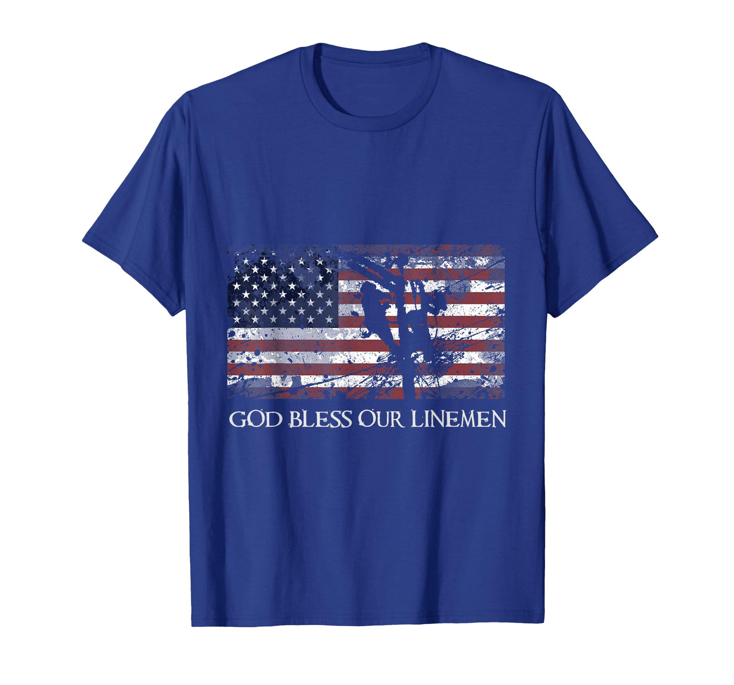 God Bless Our Linemen Cool American Lineman Flag T-Shirt