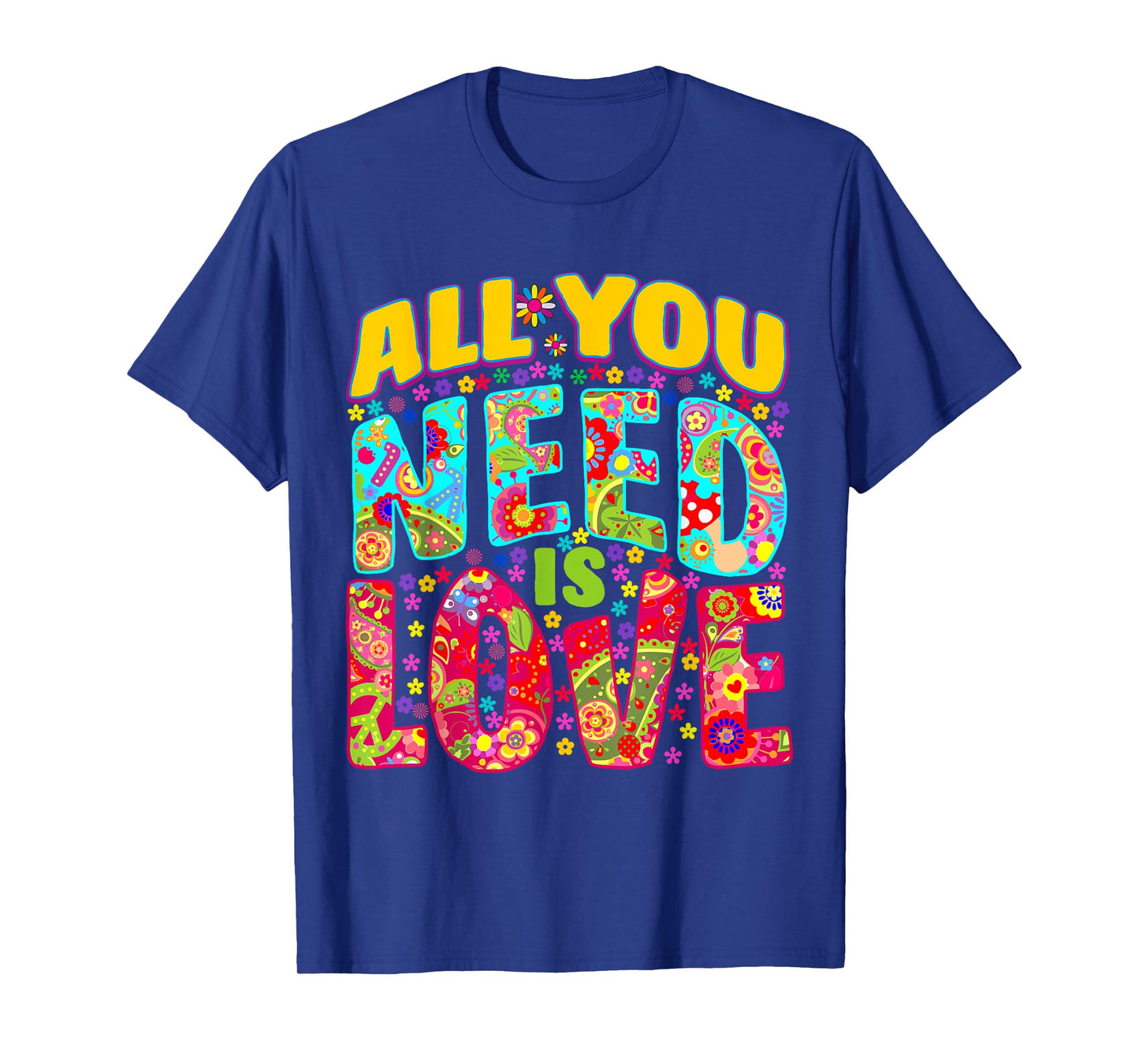 Hippie Flower Power Peace & Love Retro 60s 70s T-Shirt