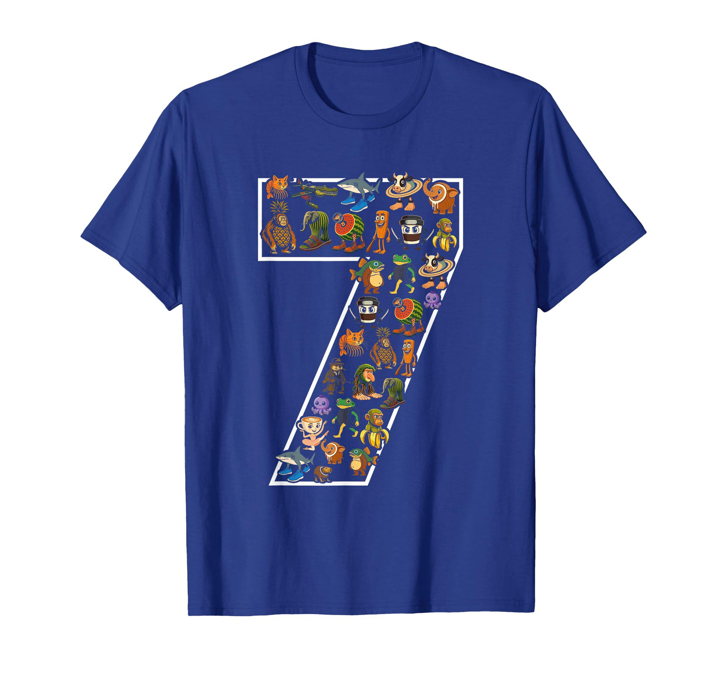 Italian Brainrot Birthday 7 Age Meme 7th Kids Boys Girls T-Shirt