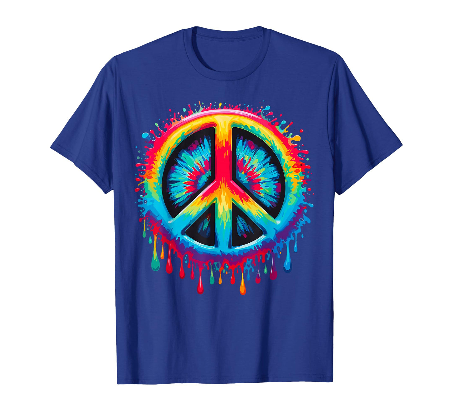 Tie-Dye Peace Sign Drip Hippie T-Shirt