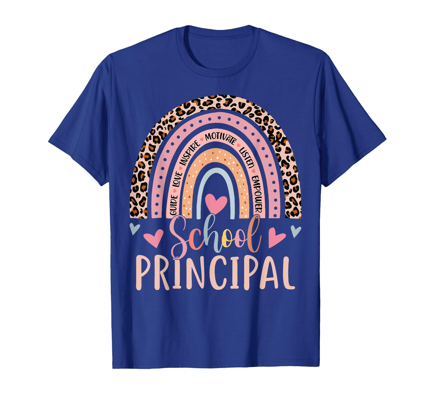 School Principal Rainbow Leopard Funny School Principal T-Shirt