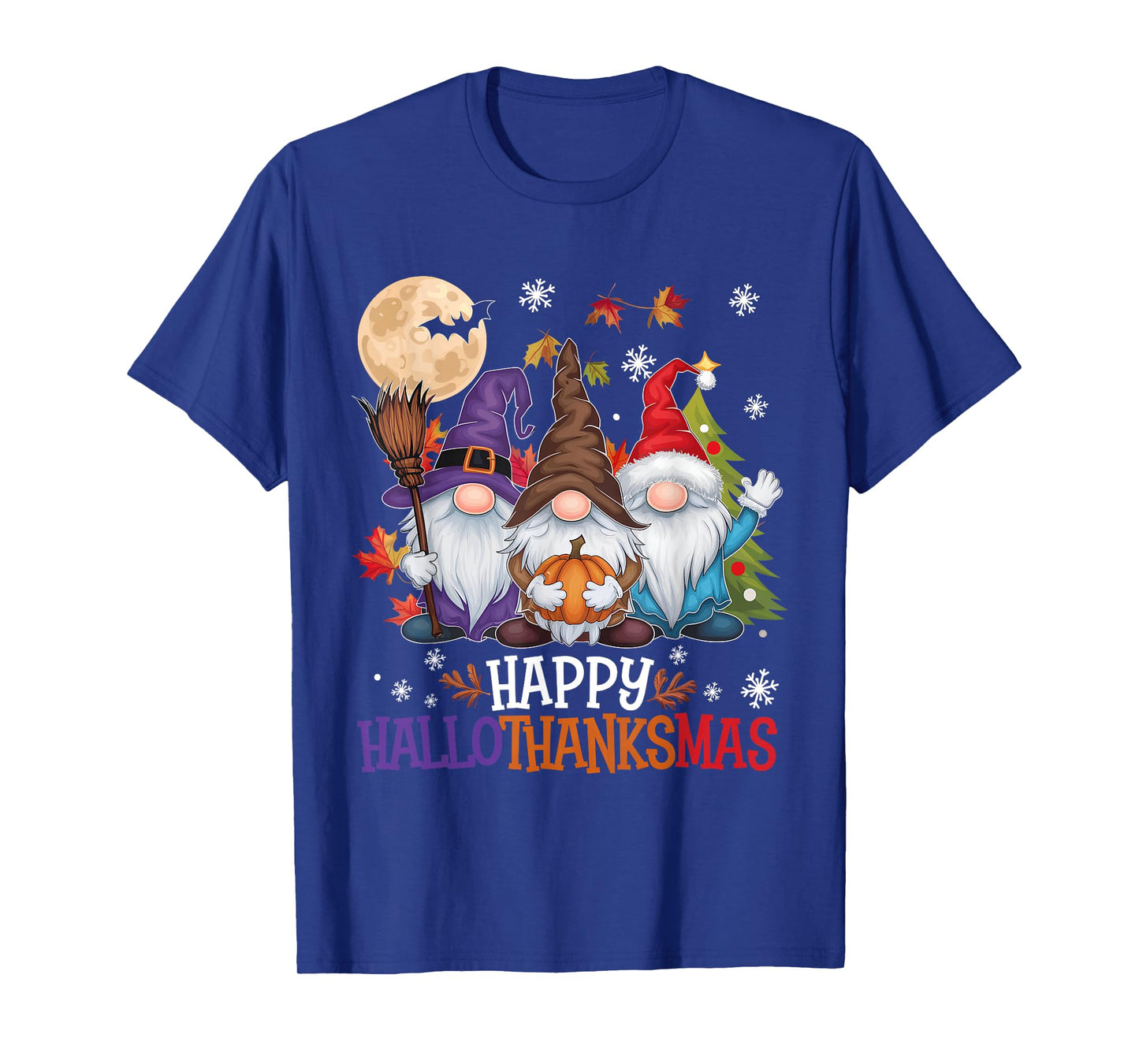 Gnomes Lover Halloween Merry Christmas Happy Hallothanksmas T-Shirt