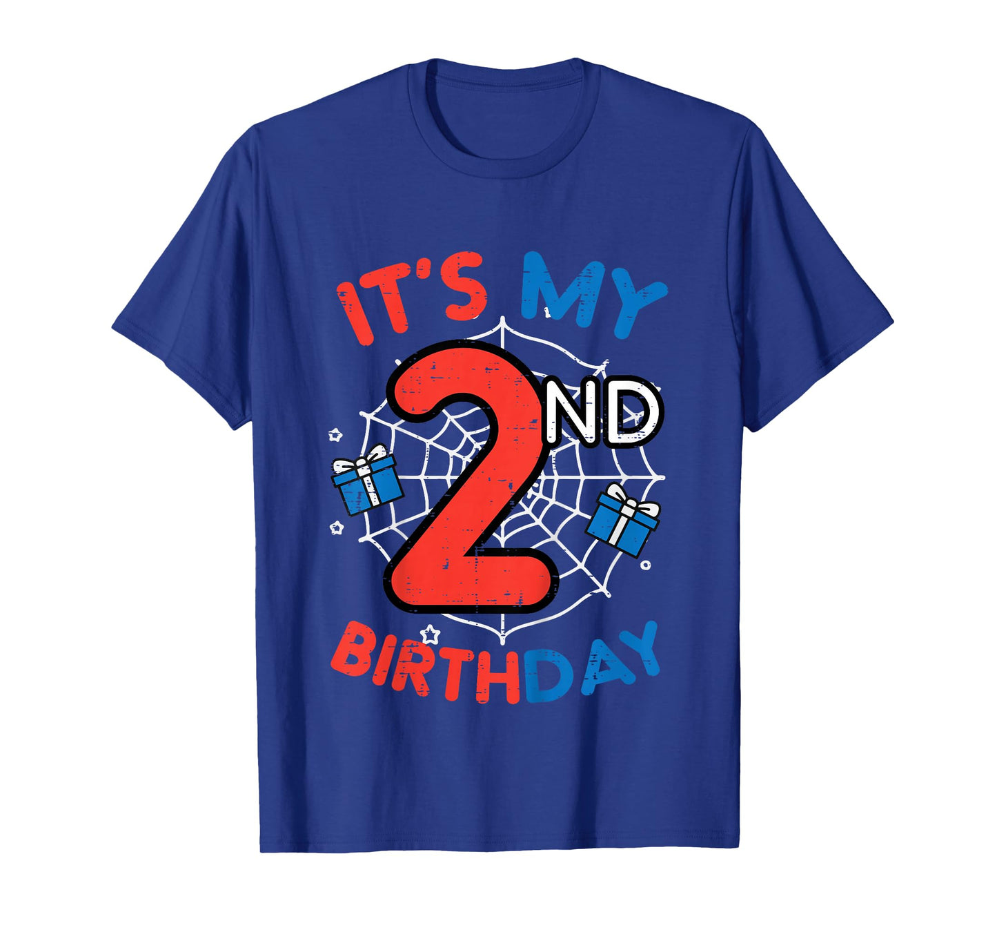 Kids Its My 2nd Birthday Spider Web 2 Year Old Bday Boys Toddler T-Shirt