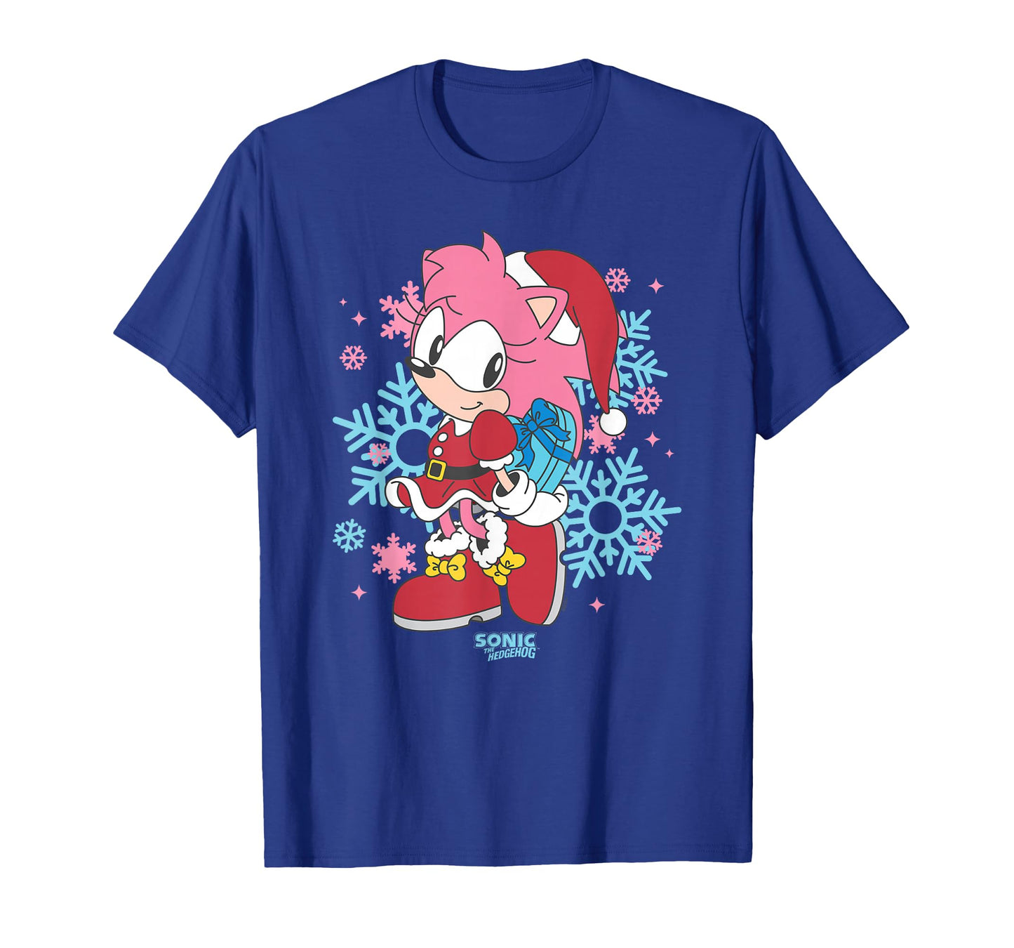 Sonic The Hedgehog Christmas Amy Rose with Lovely Present T-Shirt