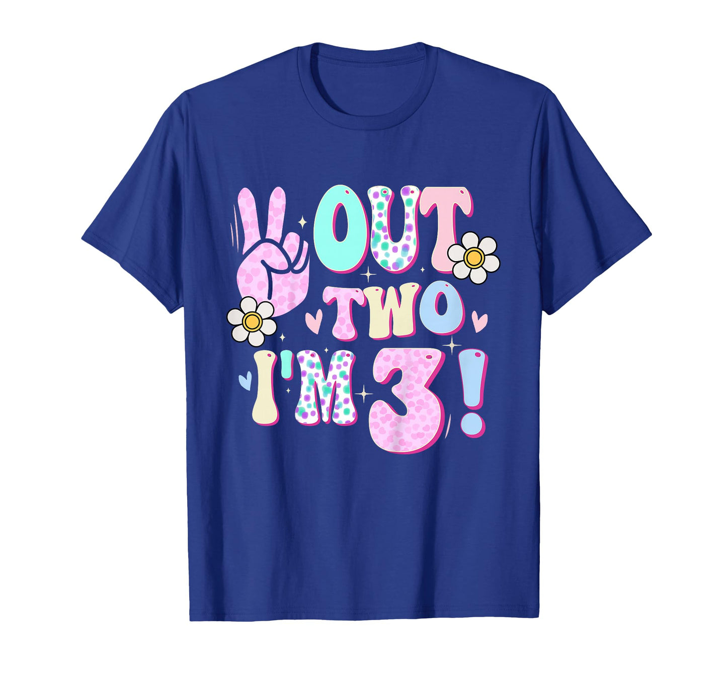 Kids Peace Out Two I'm 3 Three Year Old Girl 3rd Birthday T-Shirt