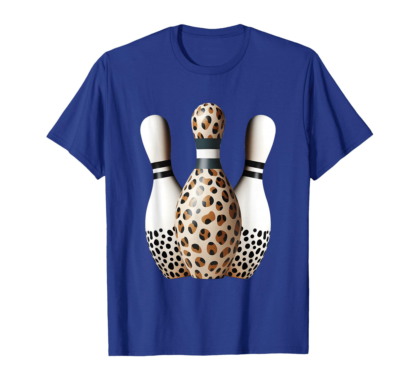 Bowling Pins Leopard Cheetah Print Bowler Sport Graphic T-Shirt
