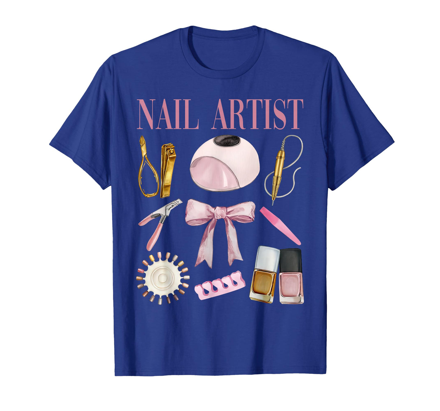 Vintage Coquette Bow Aesthetic Nail Tech Nail Technician T-Shirt