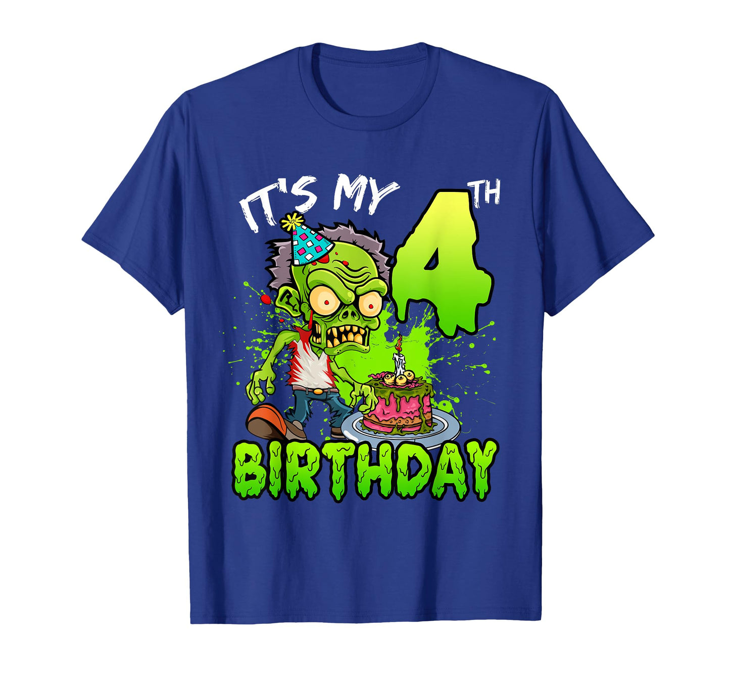 It's My 4th Birthday Zombie Lover 4 Year Old Boys Girls T-Shirt