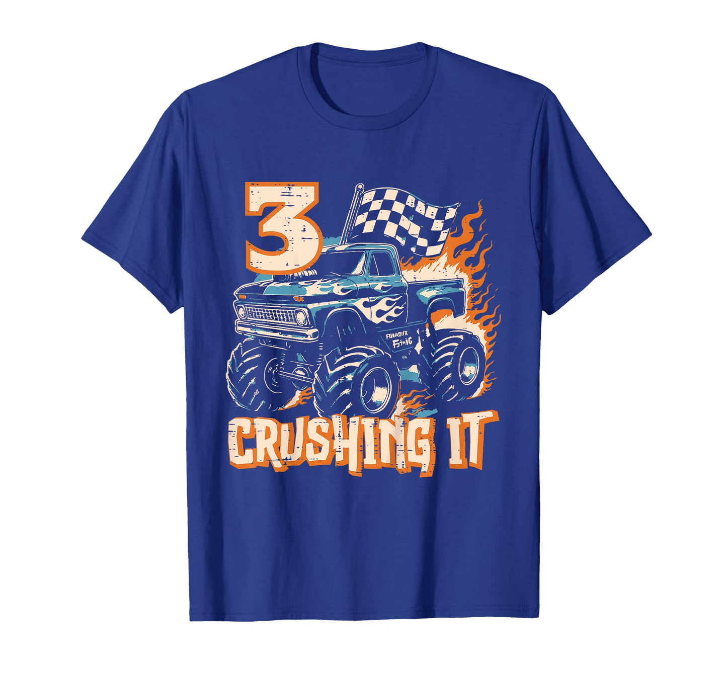 Kids 3 Crushing It Monster Truck Cool 3rd Birthday Bday Boys Kids T-Shirt