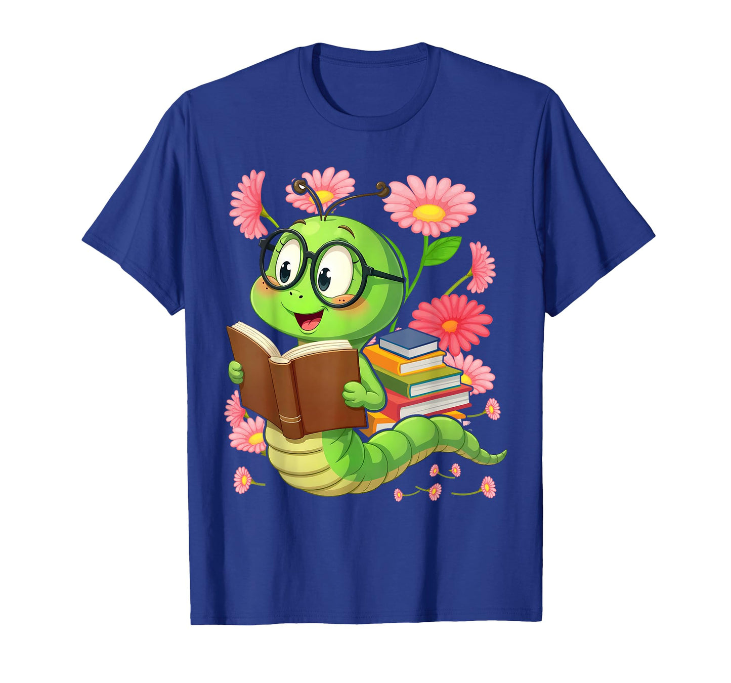 Book Worm Costume World Book Day Cute Kawaii Worm Reading T-Shirt