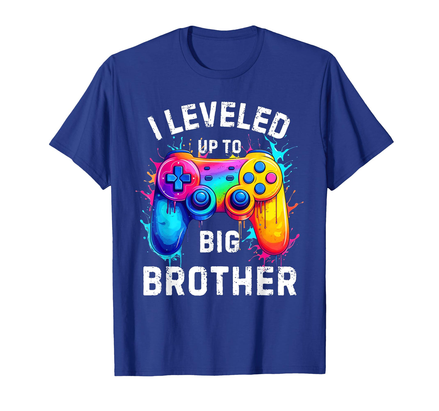I Leveled Up to Big Brother Funny Gamer Splash Art T-Shirt