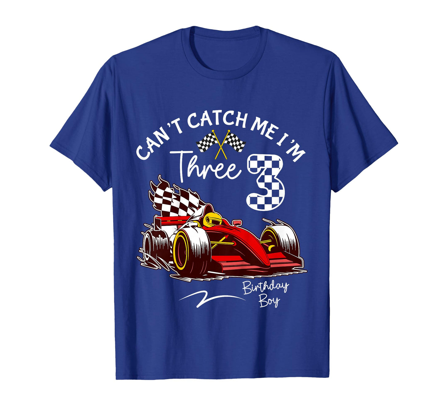 Can’t Catch Me I’m 3 Super Red Racing Car 3rd Birthday T-Shirt