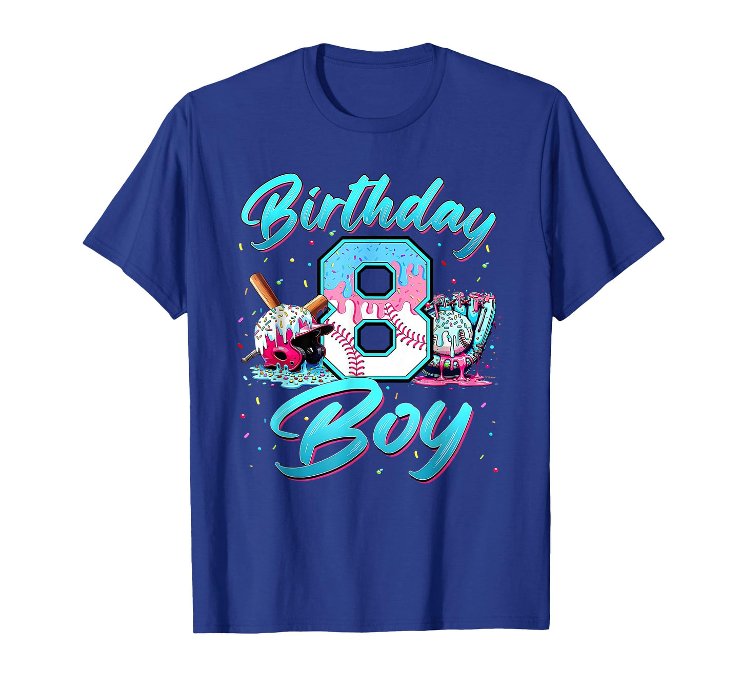 Baseball Boys Ice Cream Drip Baseball Boys Birthday 8 Youth T-Shirt