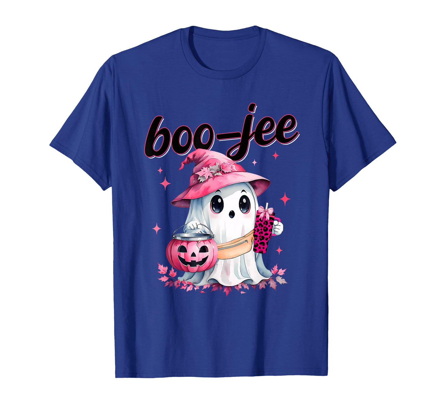 Boujee Boo Jee Spooky Ghost Pink Halloween Pumpkin Costumes T-Shirt