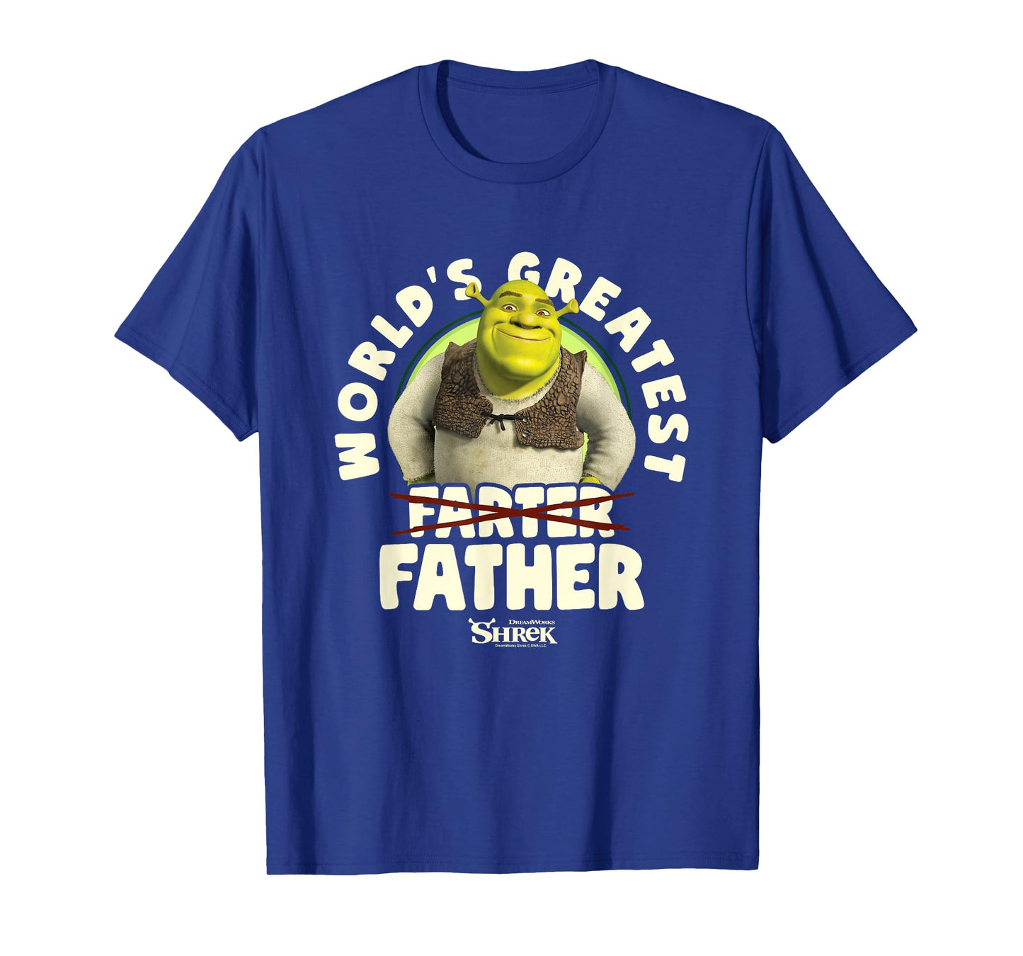 Shrek Father's Day World's Greatest Farter Crossed Text T-Shirt