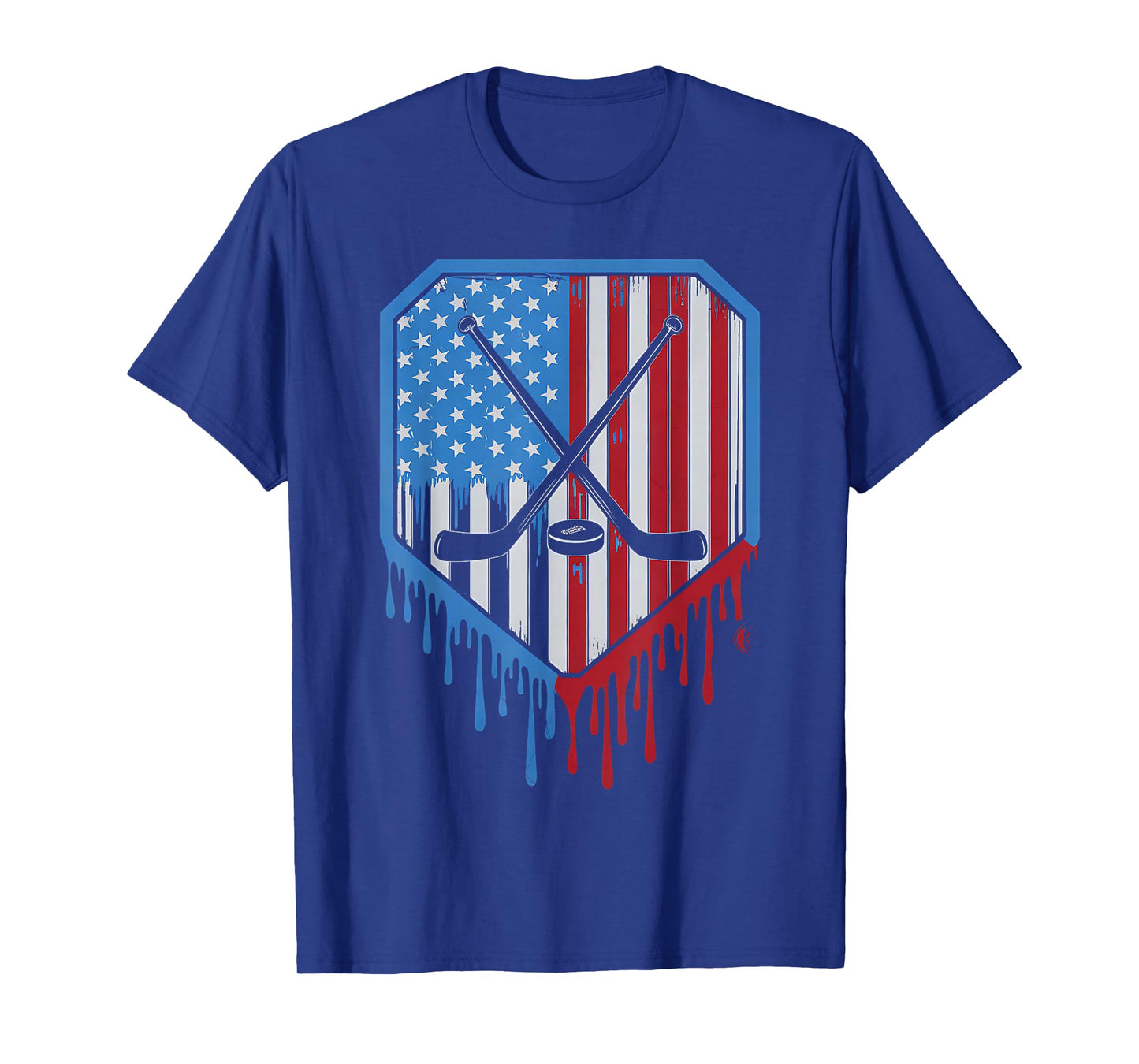 Funny Hockey Drip Boys Ice Cream Patriotic American Flag T-Shirt