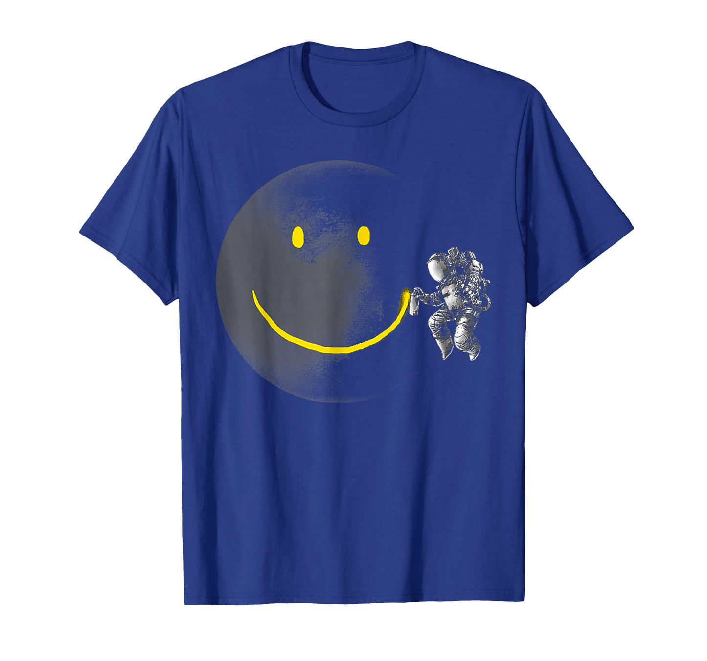 Funny Make A Smile Face Astronaut Moon Space Science T-Shirt