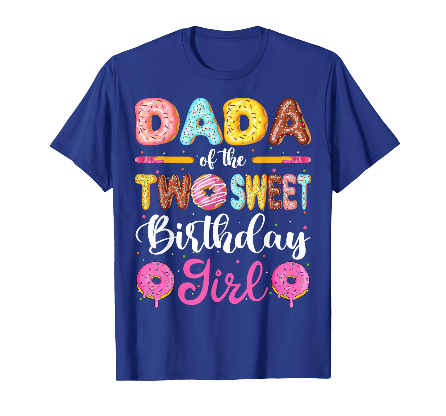 Dada Of The Two Sweet Birthday Girl Donut 2nd Birthday T-Shirt