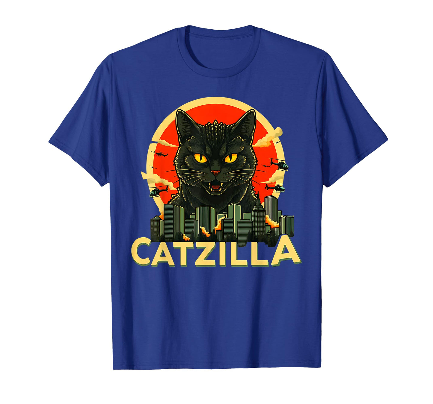 Catzilla Cat Japanese Art Funny Cat Gifts For Men Women Kid T-Shirt