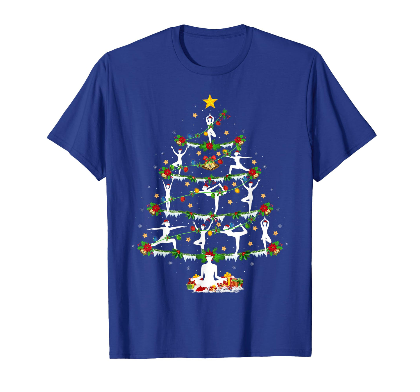 Yoga Lover Xmas Lighting Yoga Christmas Tree T-Shirt