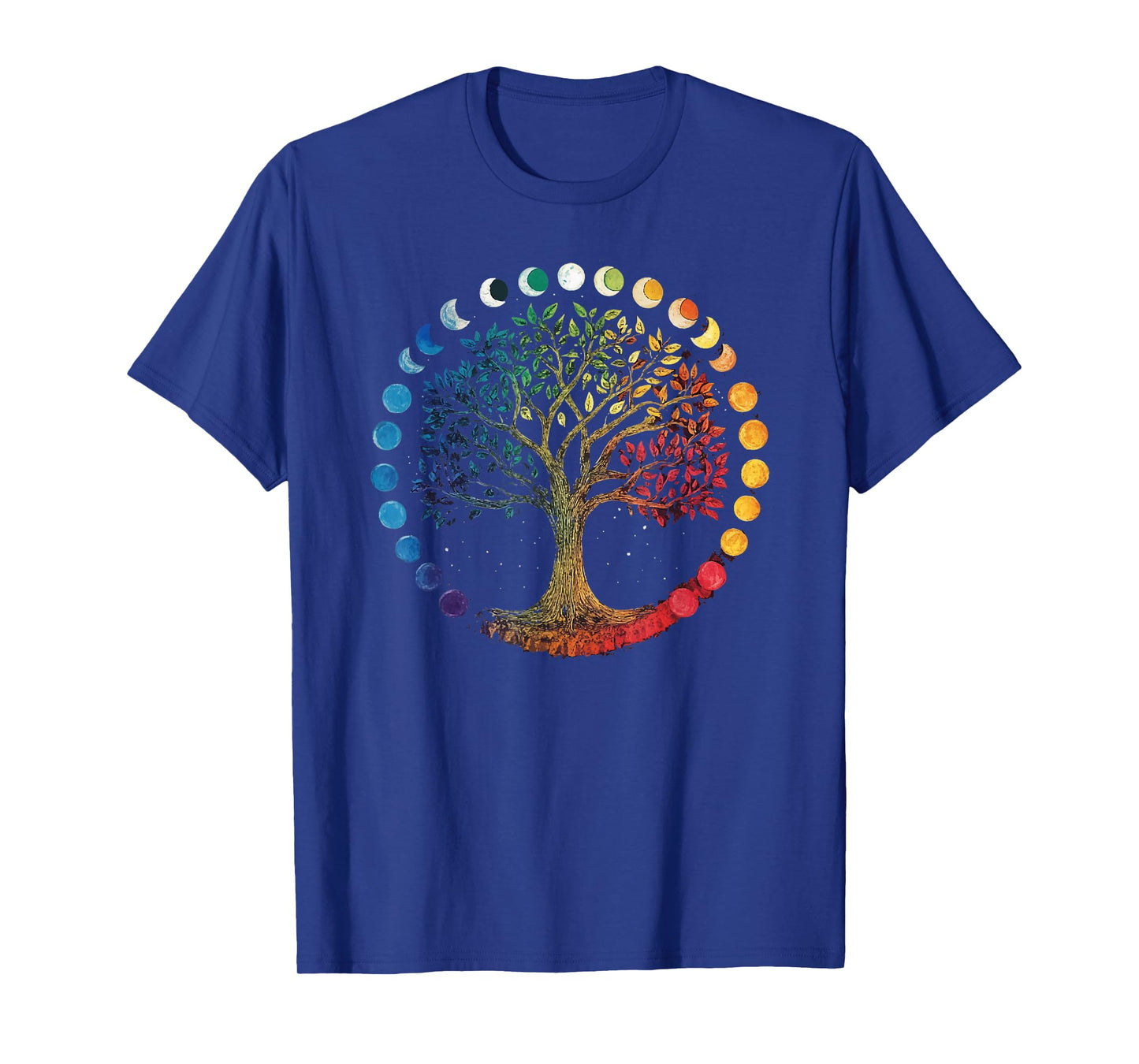 Phases Of The Moon Tree Chakra Yoga Yogi Meditation T-Shirt