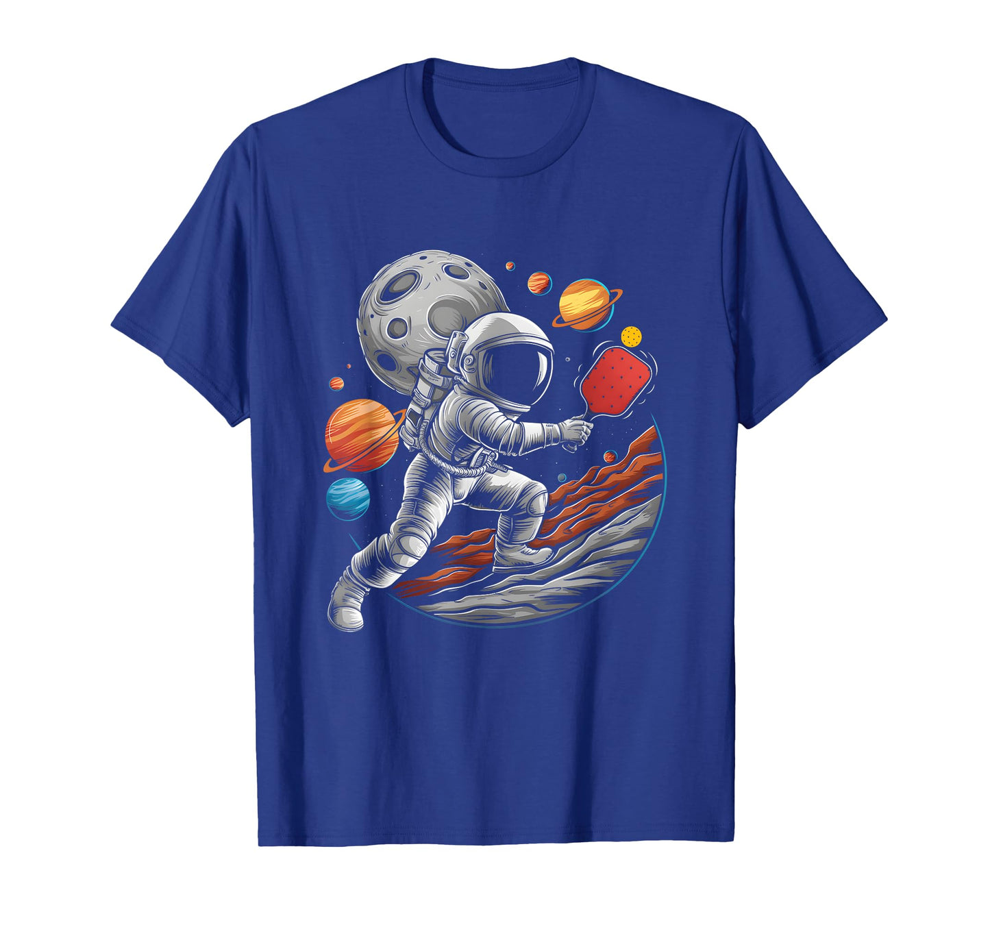 Space Galaxy Astronaut Playing Pickleball Pickle Ball Player T-Shirt