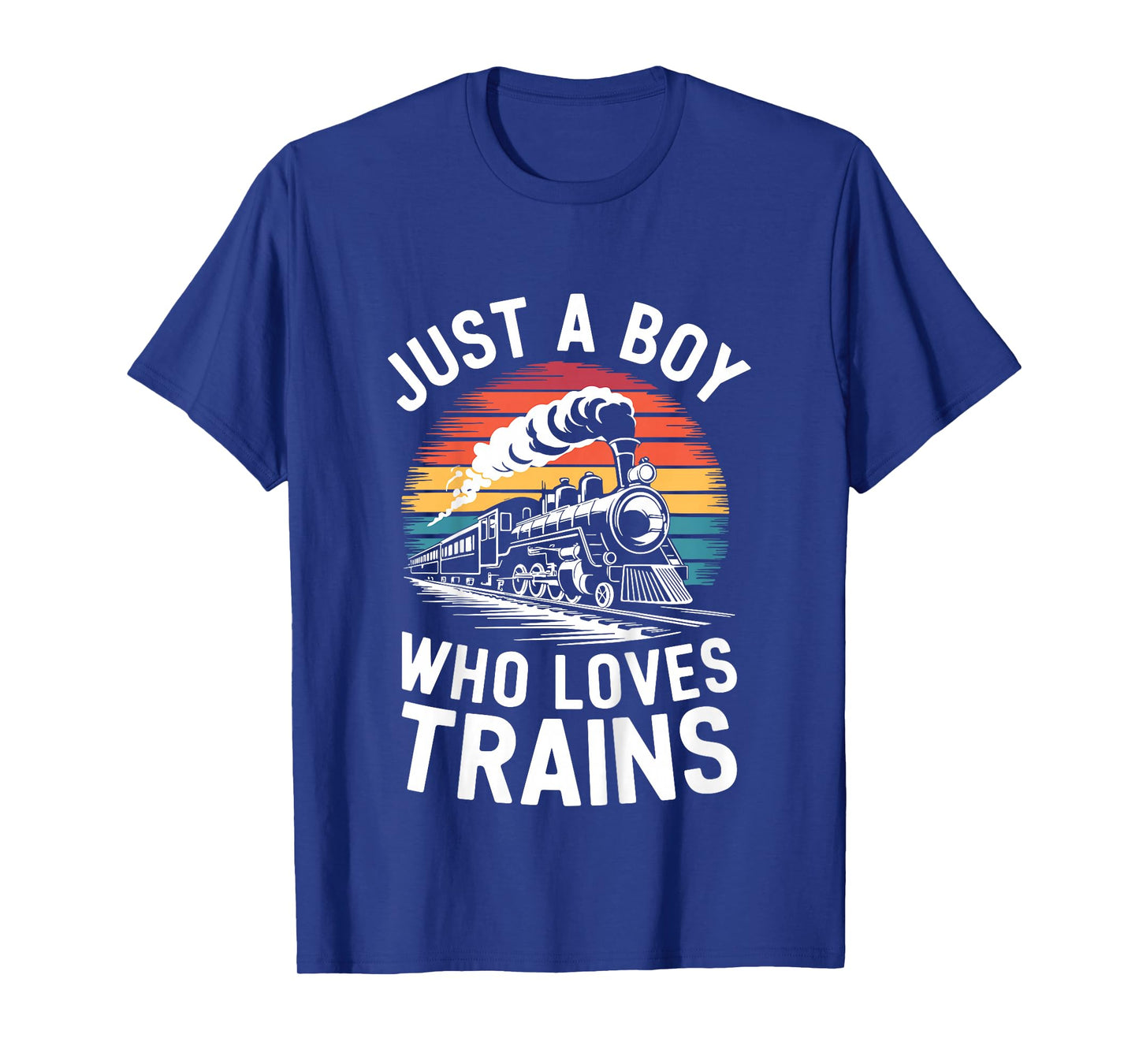 Kids Just A Boy Who Loves Trains Shirt Kids Toddler Boy Train T-Shirt