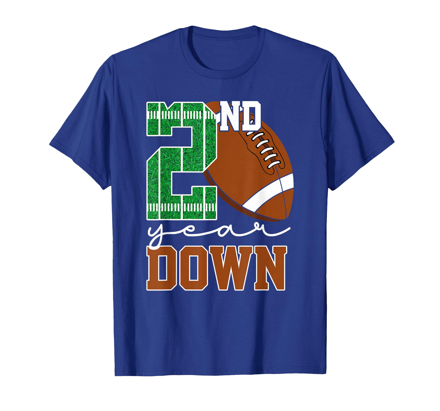 2nd Year Down Football Lover Second Birthday Boy Party T-Shirt