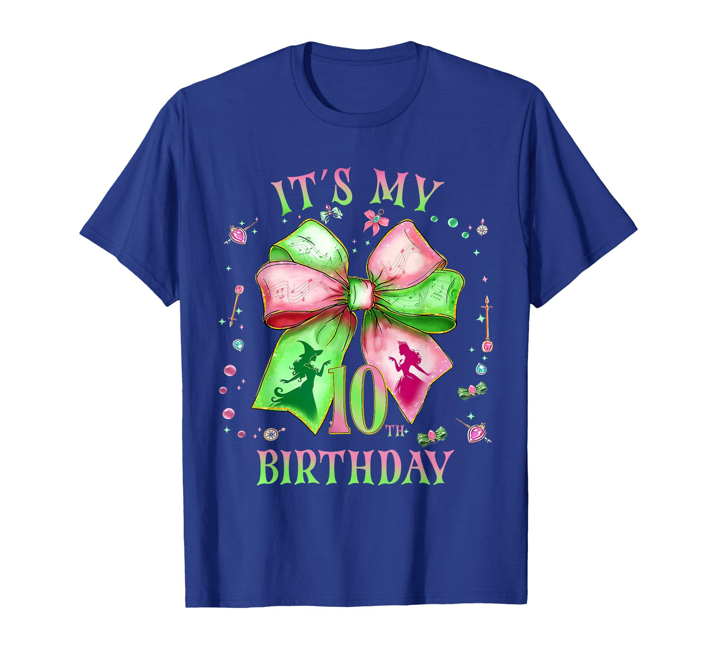 It's My 10th Birthday Girl Witch Pink And Green 10 Year Old T-Shirt