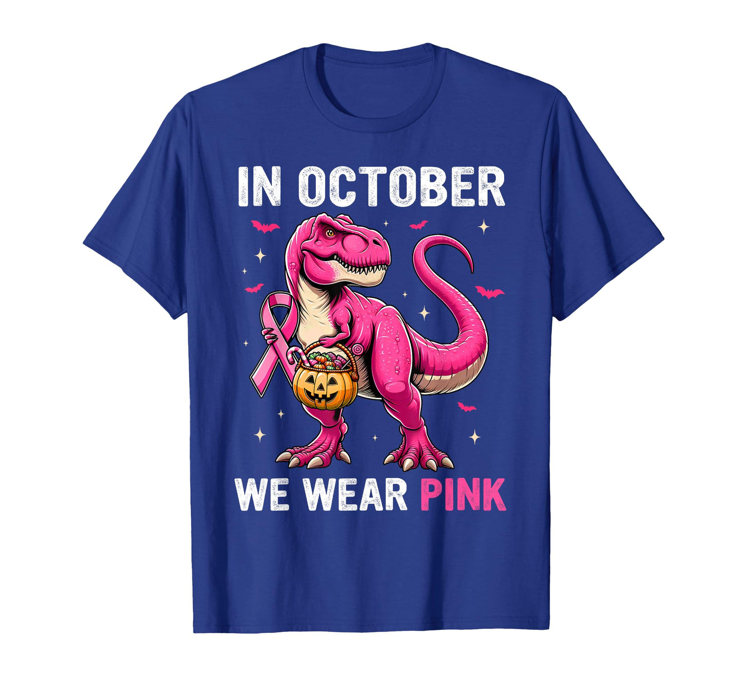 In October We Wear Pink Dinosaur Boys Kids Breast Cancer T-Shirt
