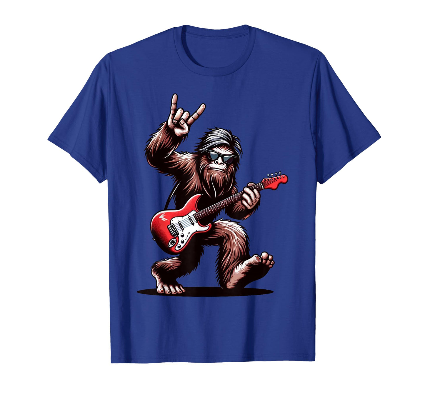 Bigfoot Rock On Sasquatch Rock And Roll Playing Guitar Music T-Shirt