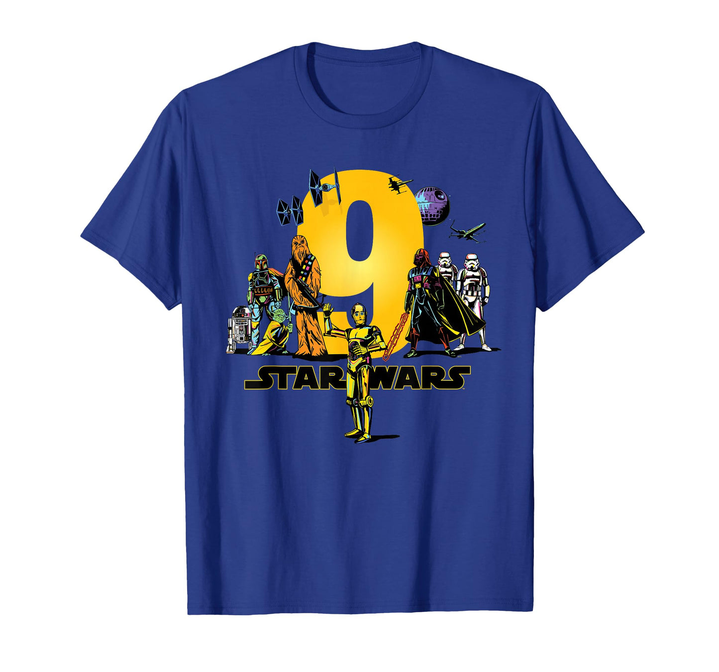 Star Wars Classic Characters Ninth Birthday 9 Years Old T-Shirt