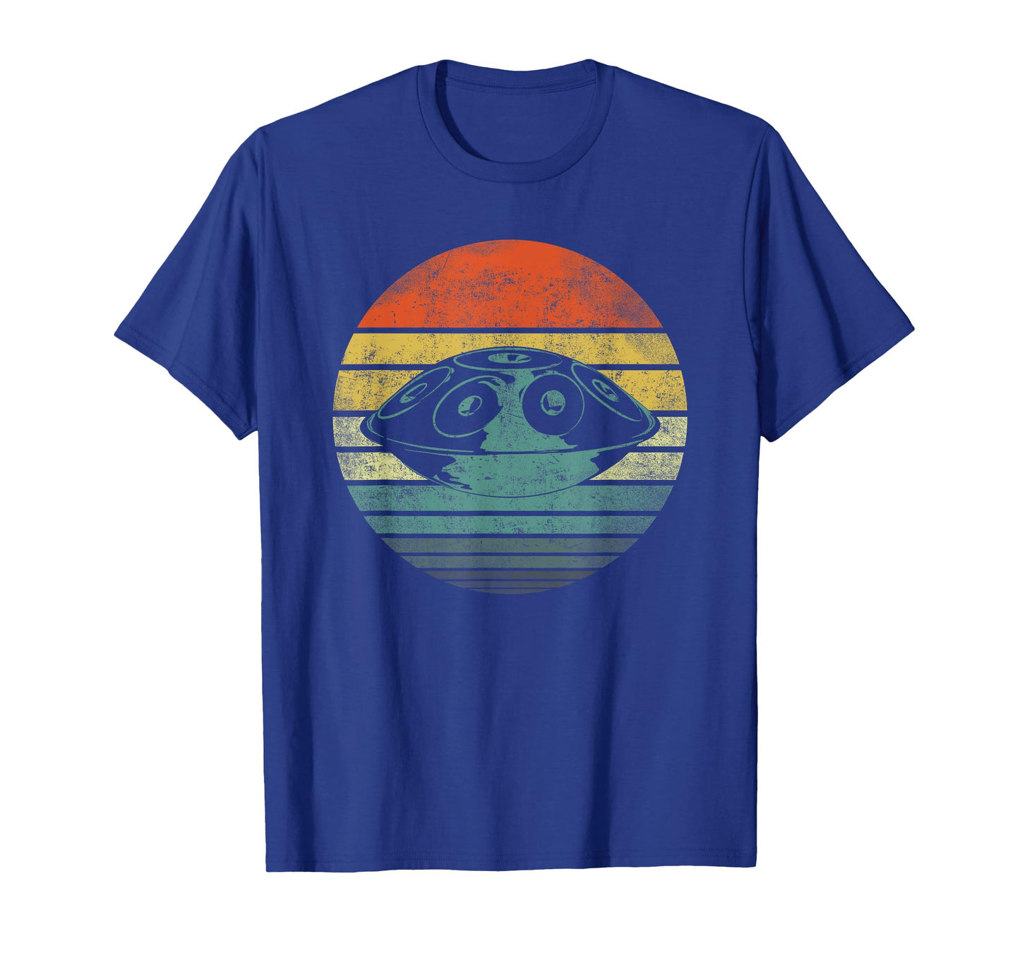 Handpan Hang Drum Musik Yoga Relax Sunset Retro T-Shirt