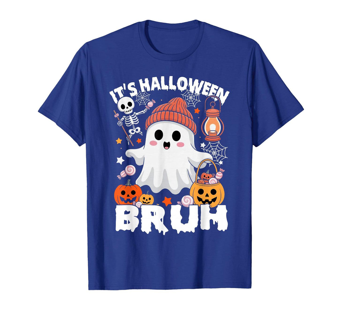 Its Halloween Bruh Boo Ghost Pumpkin Costume Boys Girls Kids T-Shirt