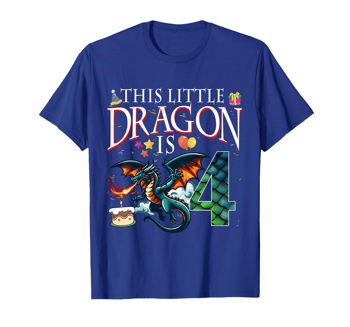 Turning 4 Years Old Birthday Boy Dragon 4th Bday Girl T-Shirt