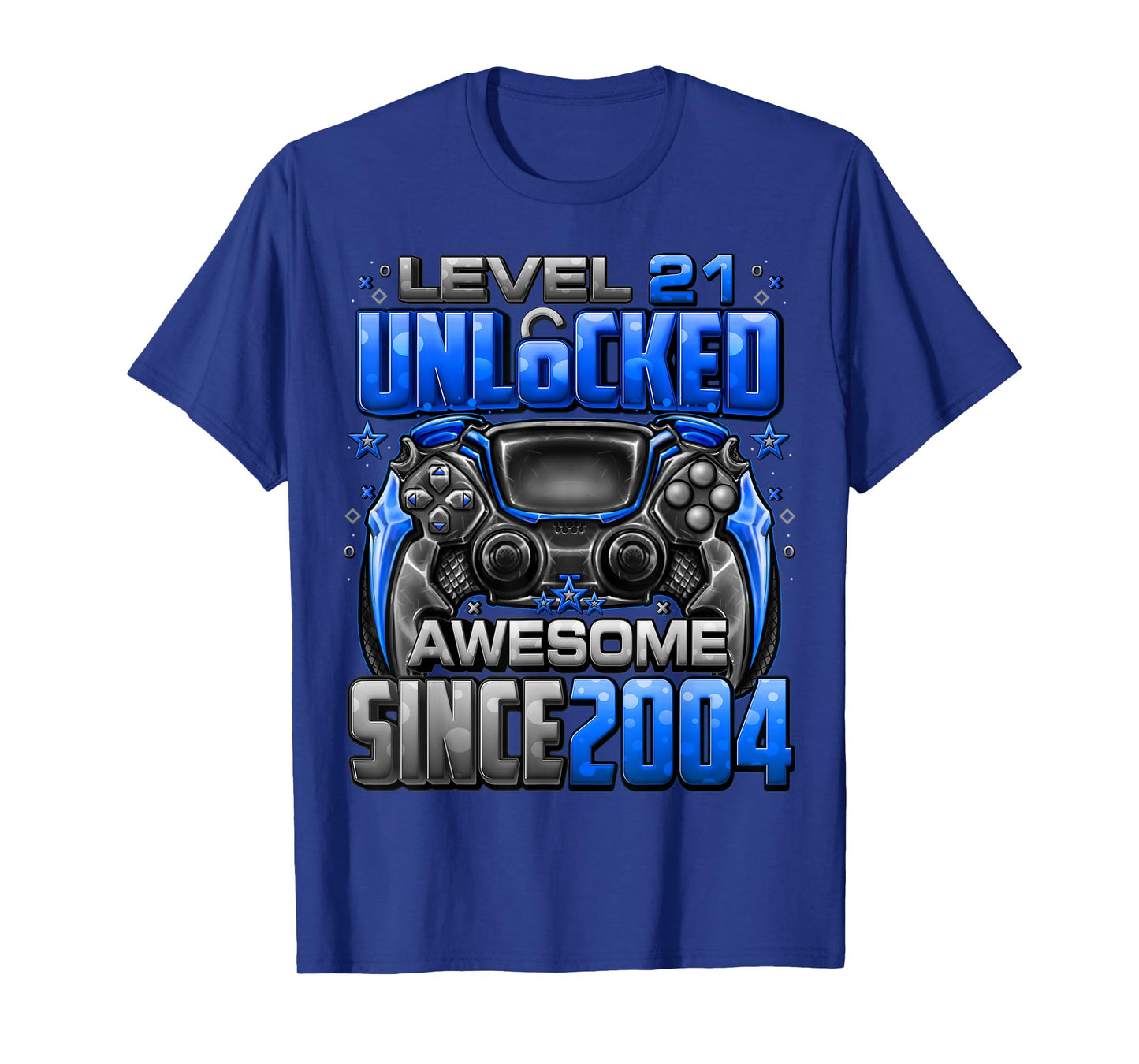 Level 21 Unlocked Awesome Since 2004 21st Birthday Gaming T-Shirt