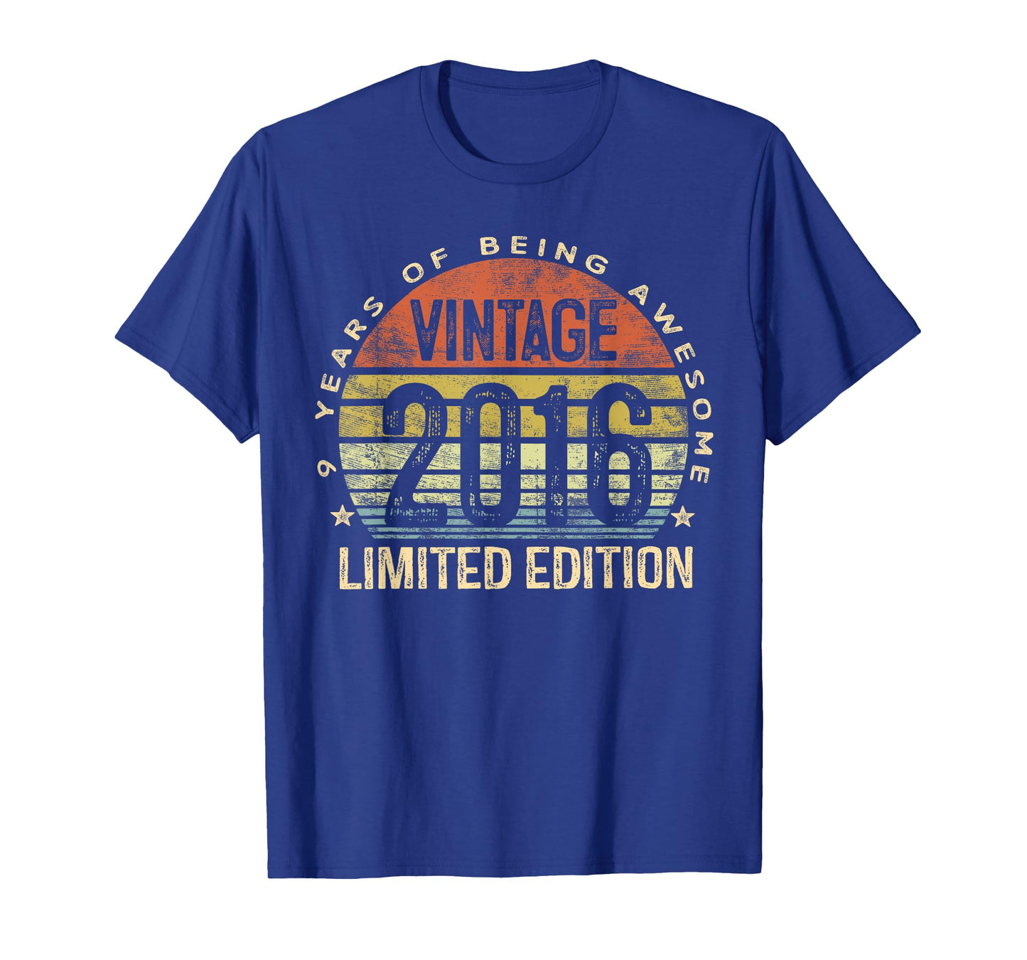 Vintage 2016 Limited Edition 9-Year-Old Gifts 9th Birthday T-Shirt