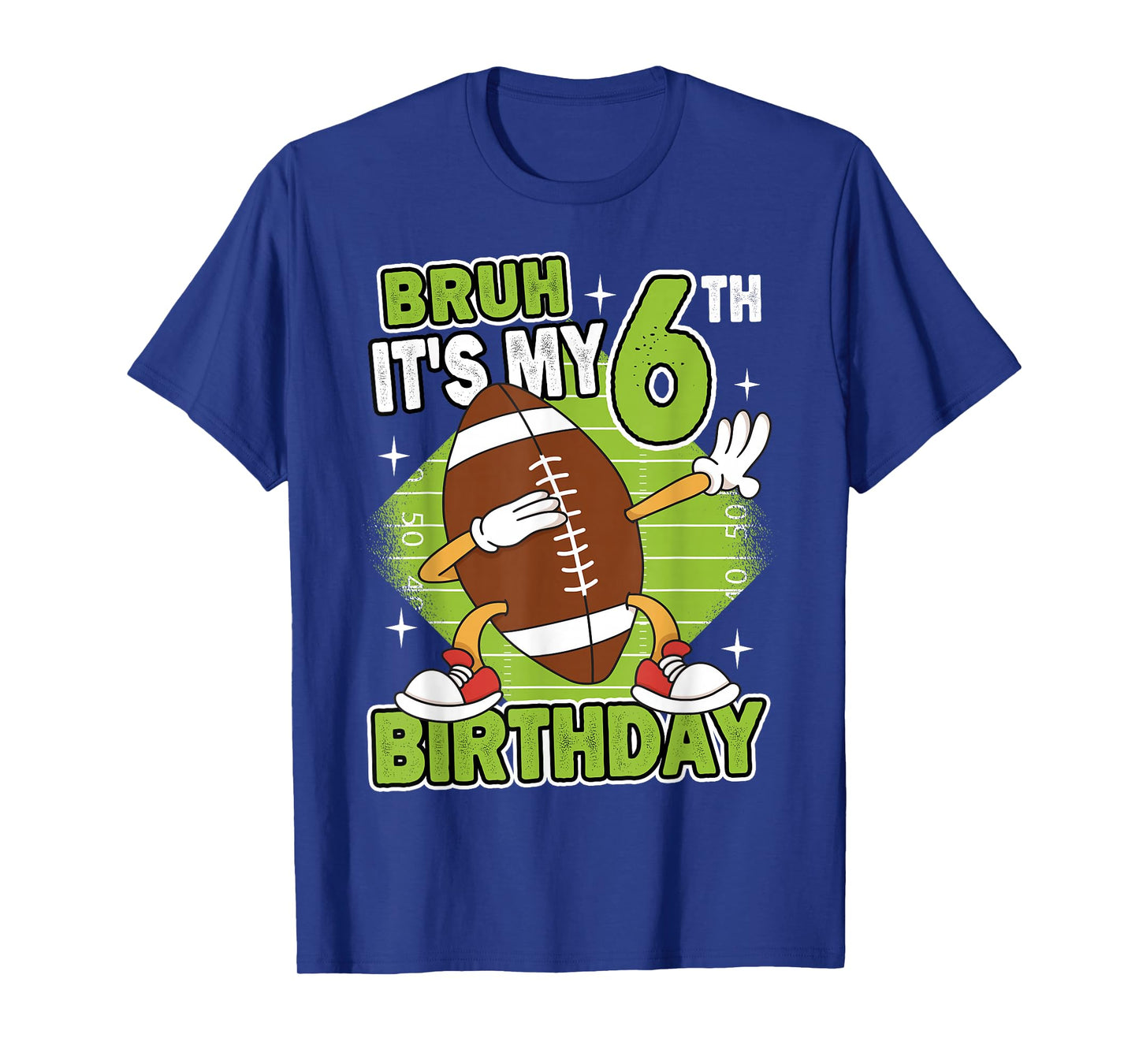 Bruh It's My 6th Birthday American Football Boy 6 Years Old T-Shirt