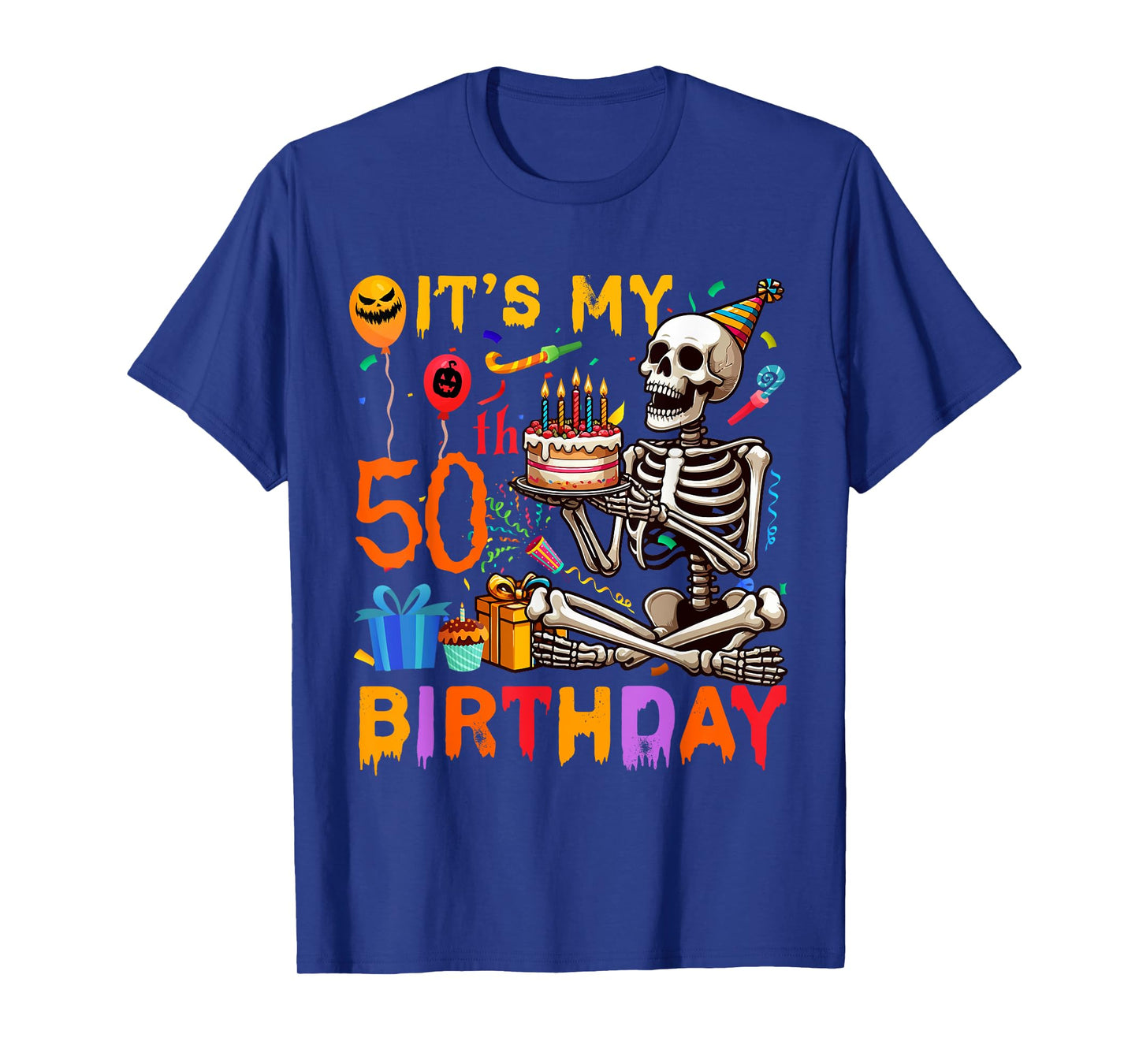 It's My 50th Birthday Halloween Skeleton Matching Party T-Shirt
